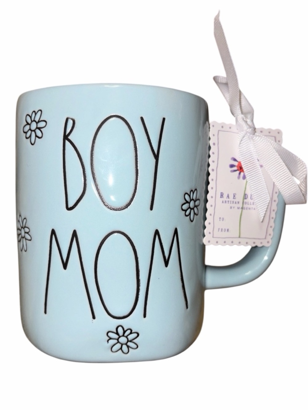 Rae Dunn ‘Boy Mom' Mug with Floral Accents NWT